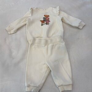 Ralph Lauren Set Cream Baby Girl Outfit